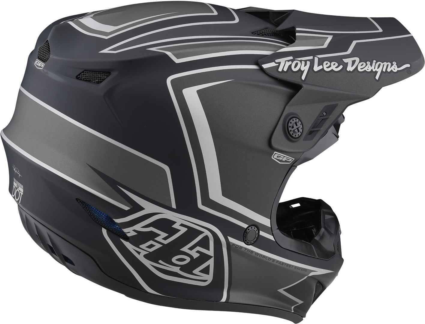 Troy Lee Designs GP Ritn Motocross Hjälm Svart matt/grå Man (57/58) Figur 5