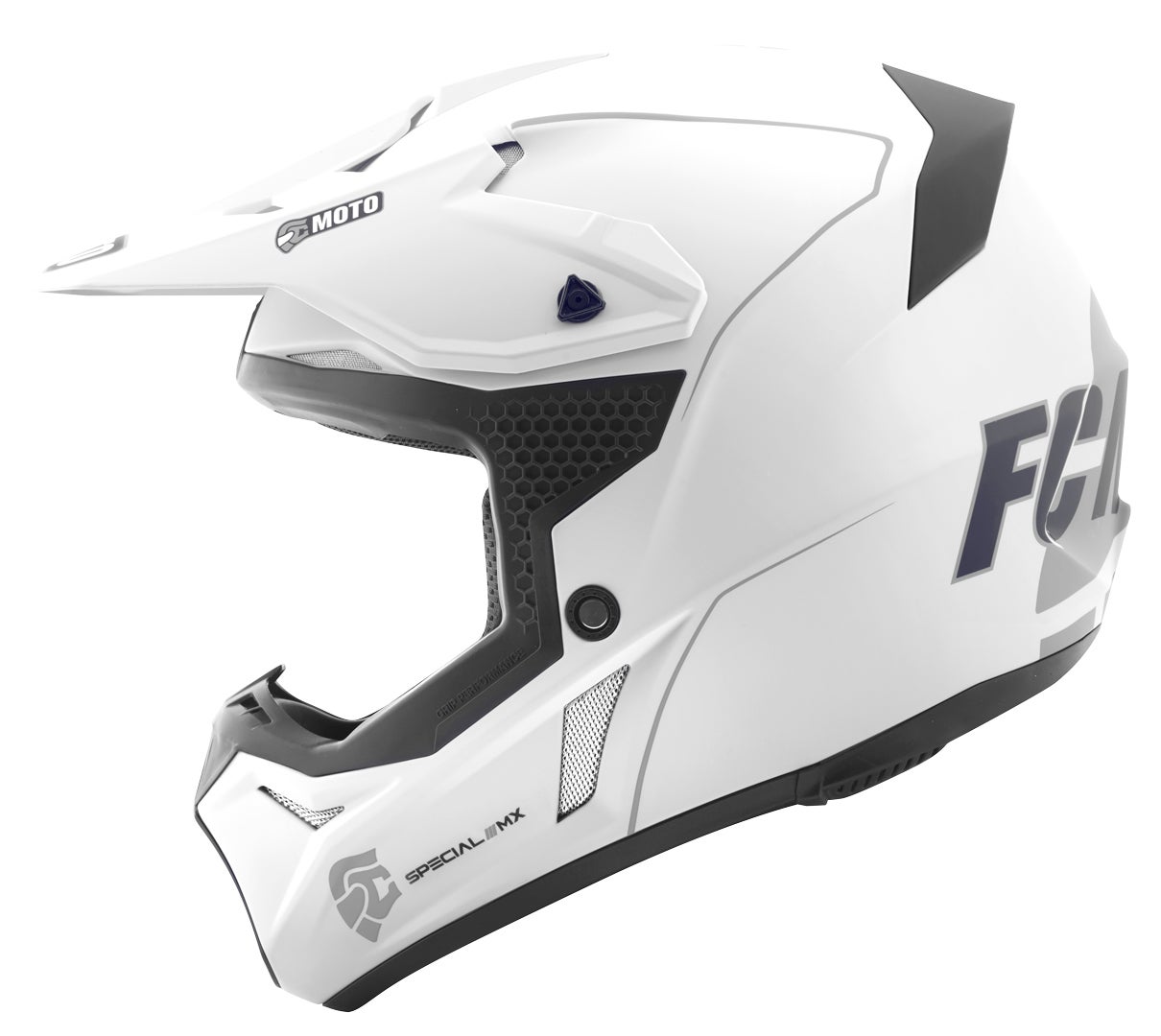 FC-Moto Merkur Straight Motorcross helm wit/grijs L Figuur 2