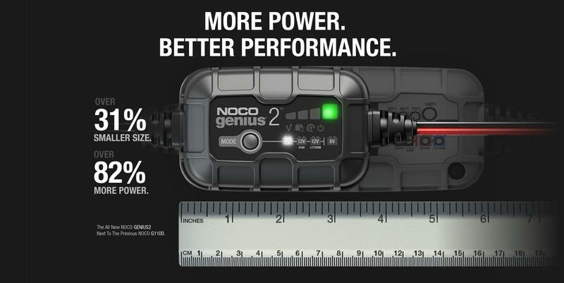 NOCO Smart batteriladdare montering med Genius2 6/12V 2A-klämmor Figur 9