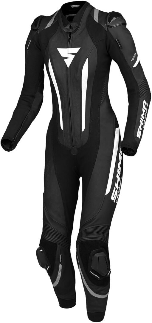 SHIMA Miura RS Costum de piele de motocicletă One Piece pentru doamne alb/negru 42 Figura 1