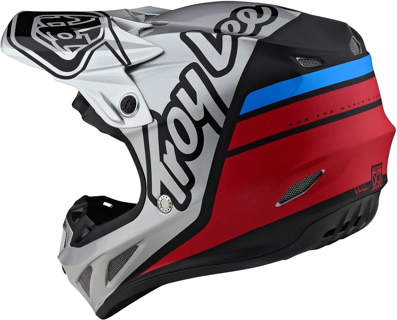 Troy Lee Designs SE4 Silhouette MIPS Casco Motocross nero/argento/rosso L Figura 7