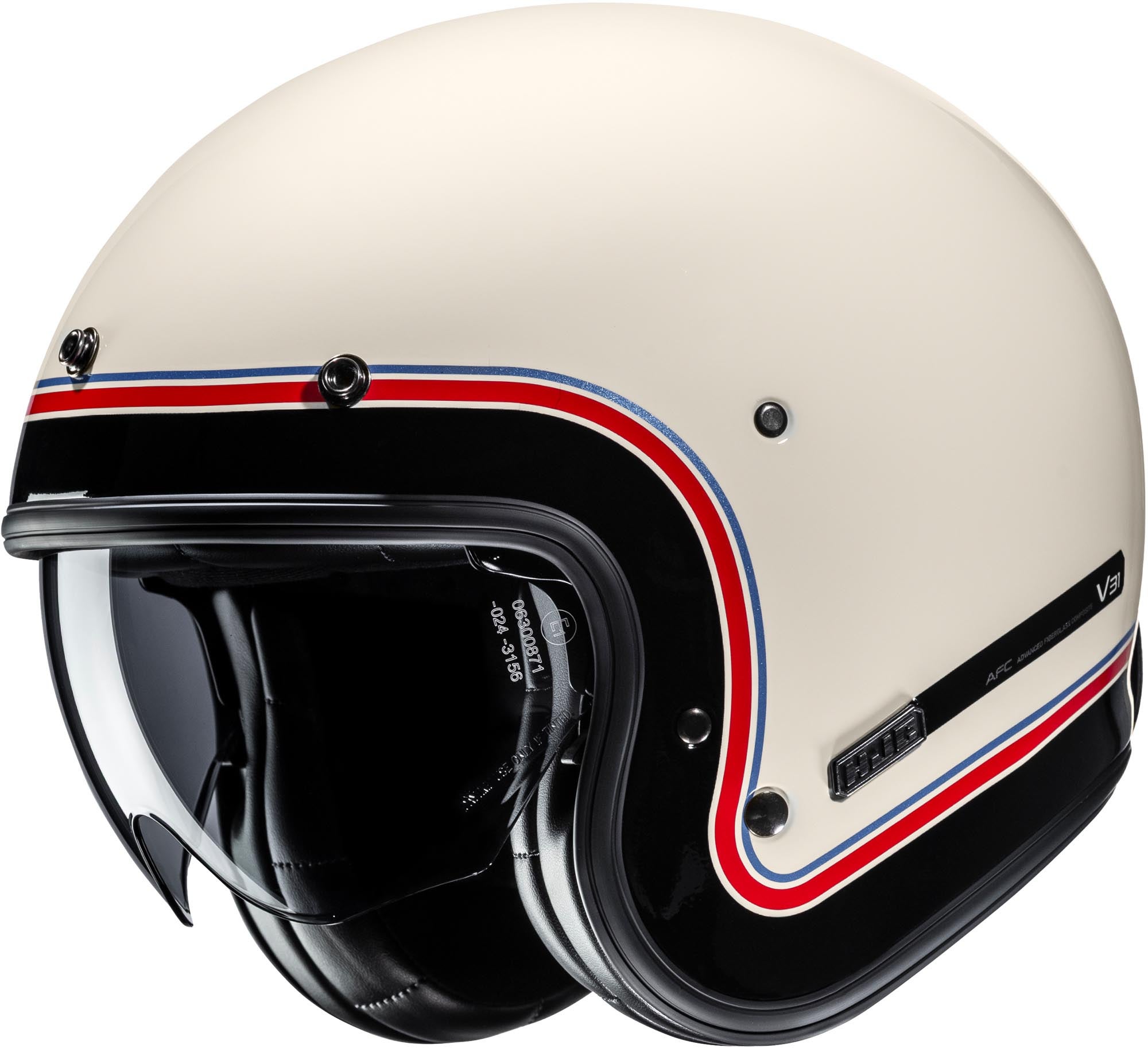 HJC V31 Nova 제트 헬멧 크림/블랙/레드 S (55/56) 그림 1