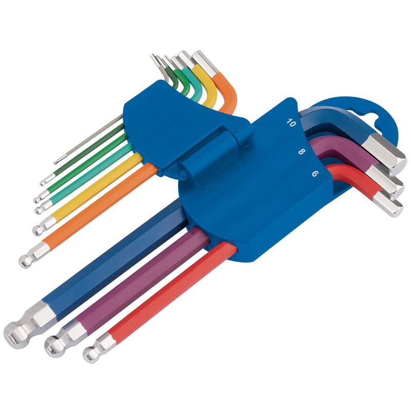 Drapător Set de chei hexagonale și cu capete de bilă colorate metrice - 9 piese Figura 3
