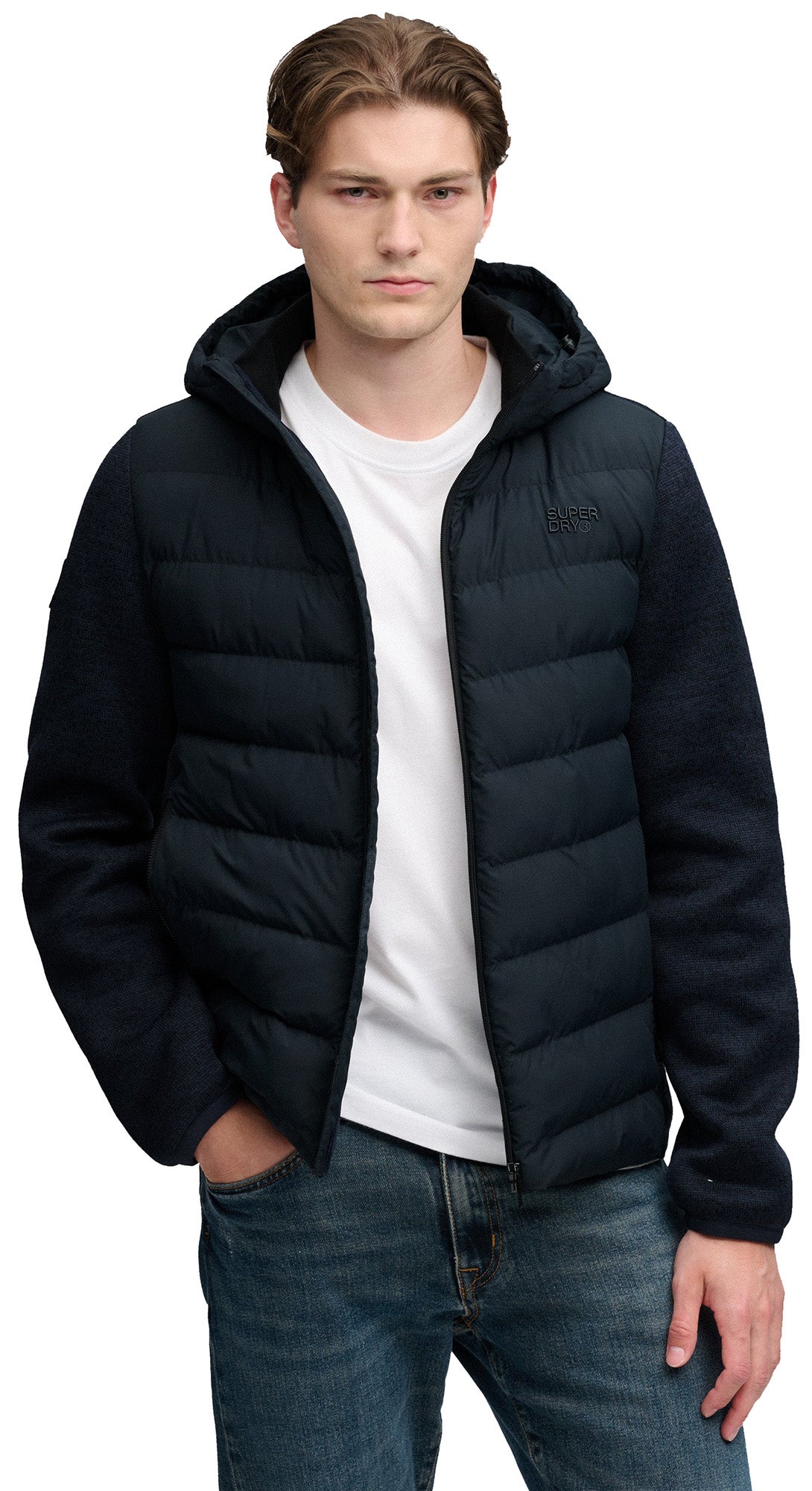 Superdry & Co Cardigan hybride Bleu marine S Figure 8