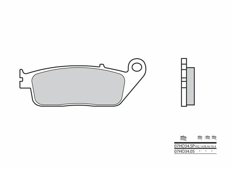 Brembo S.p.A. Vägbromsbelägg kolkeramik - 07HO3405 Figur 1