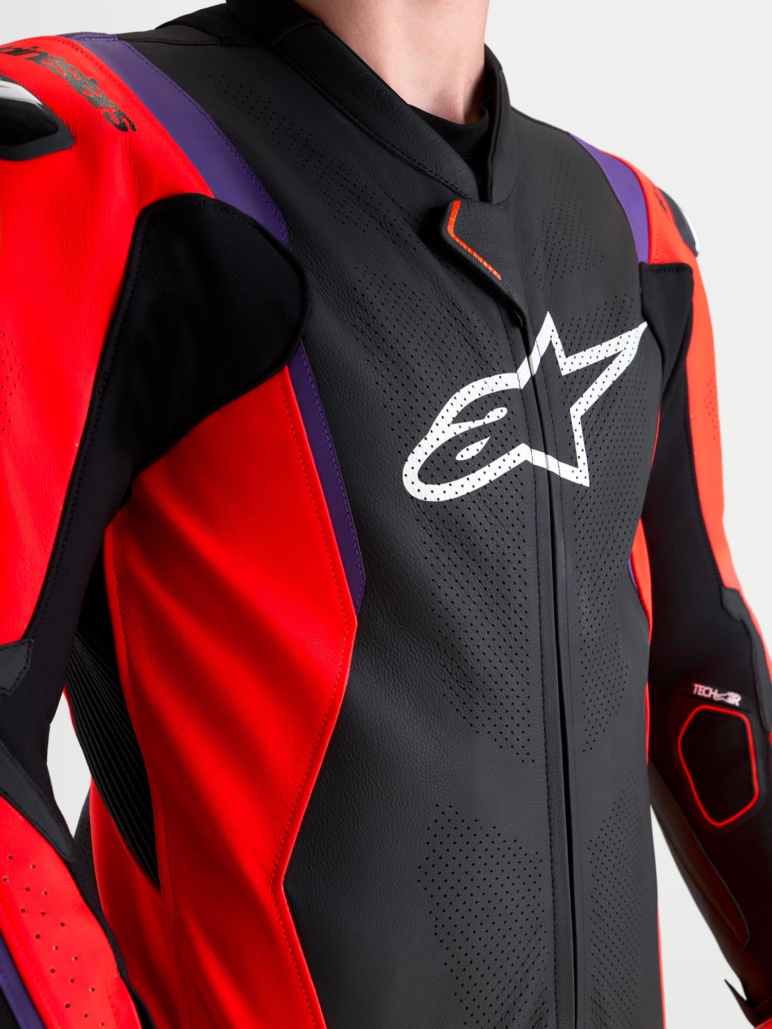Alpinestars Missile V3 1-Piece Motorcycle Leather Suit black/red/purple 50 Figure 4