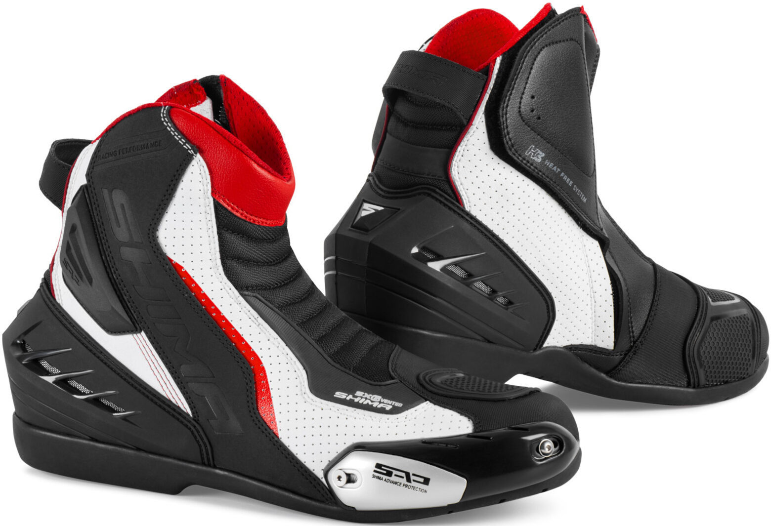 SHIMA SX-6 perforated Motorcycle Boots black/white/red 42 Figure 1