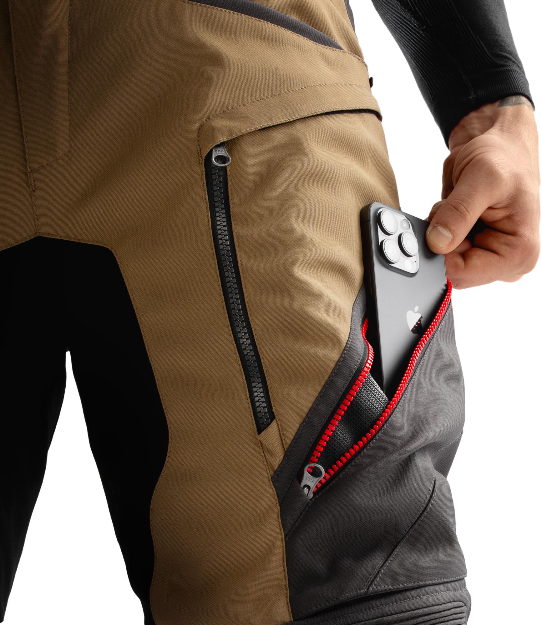 Rebelhorn Hardy 3.0 waterproof Motorcycle Textile Pants brown/grey/red L Figure 6