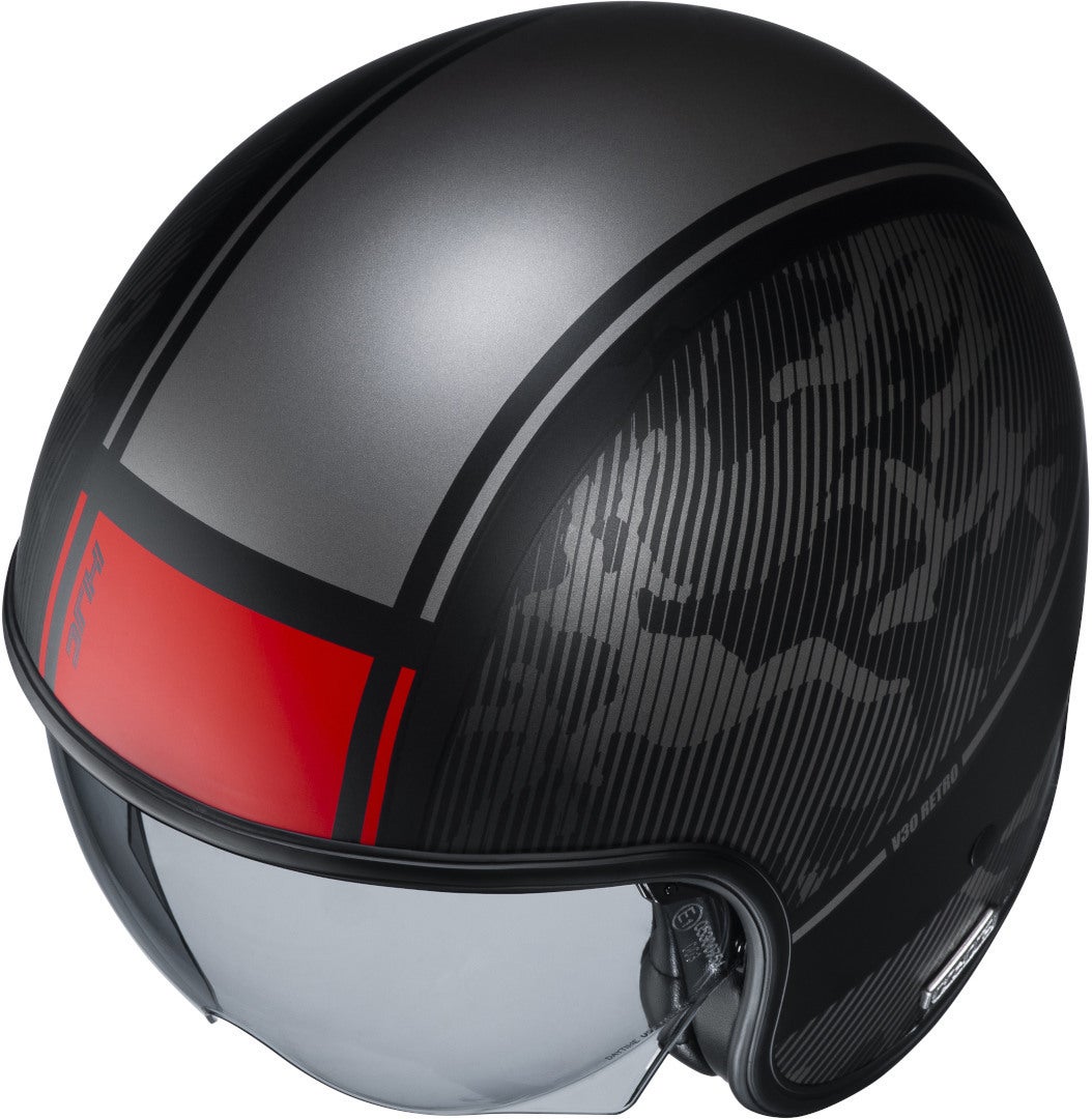 HJC V30 Alpi Casco jet nero opaco/rosso XL (60/61) Figura 3