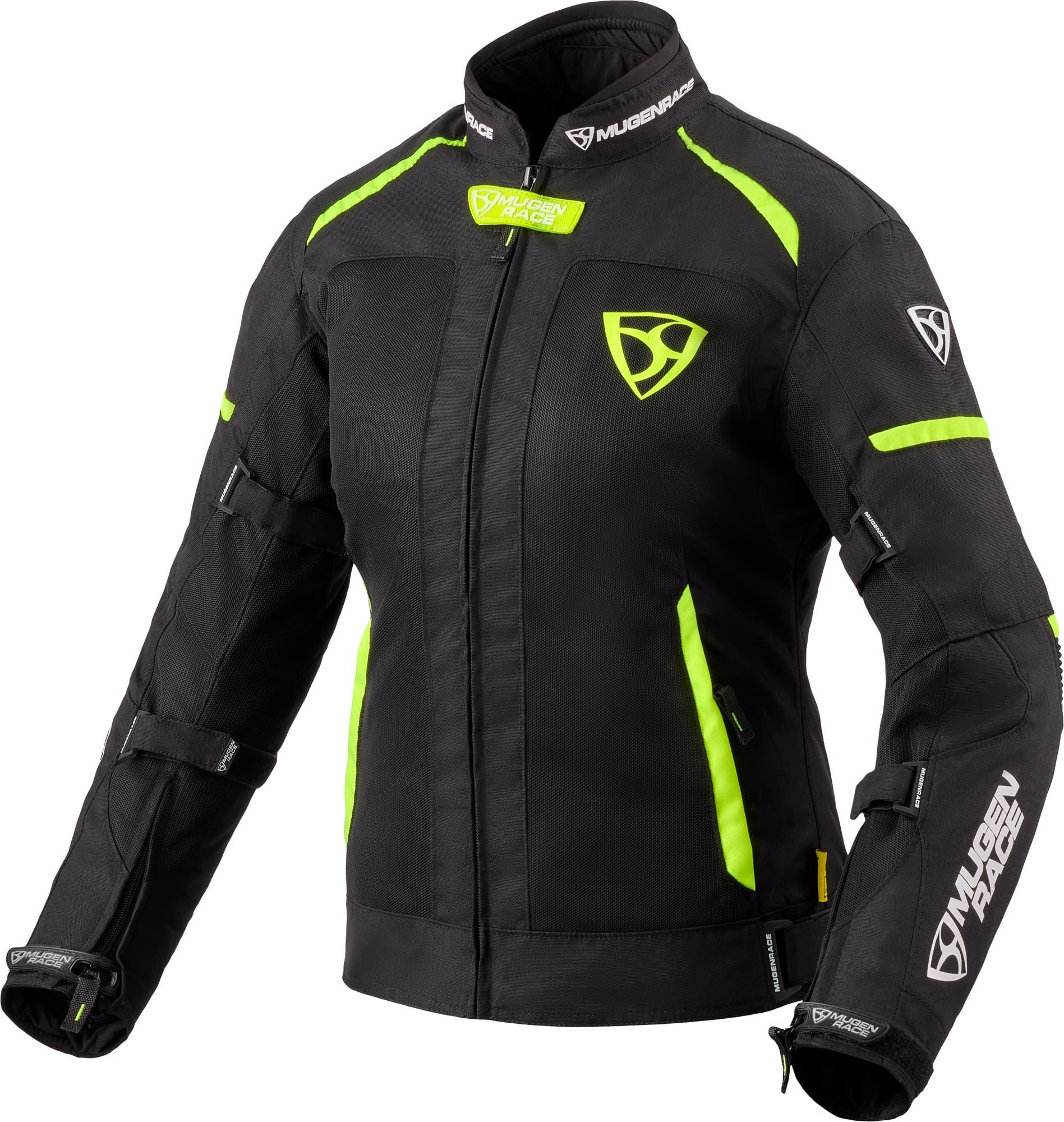 MUGENRACE Fuggire-A imperméable dames moto textile veste noir/jaune 3XL Figure 1