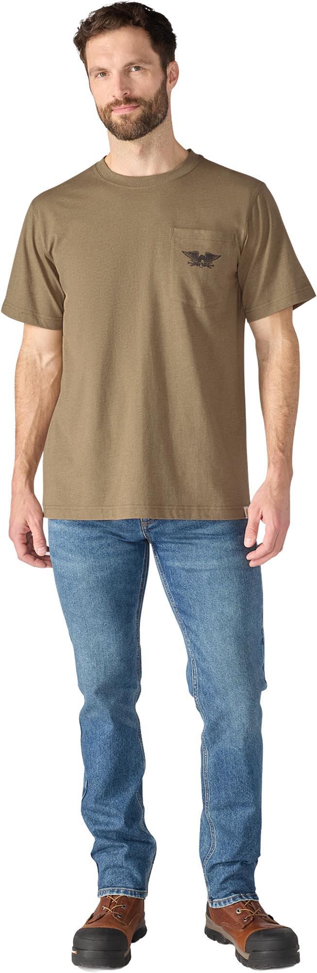 Carhartt Irvine Relaxed Hardwork Eagle Tričko olive L Obrázek 3