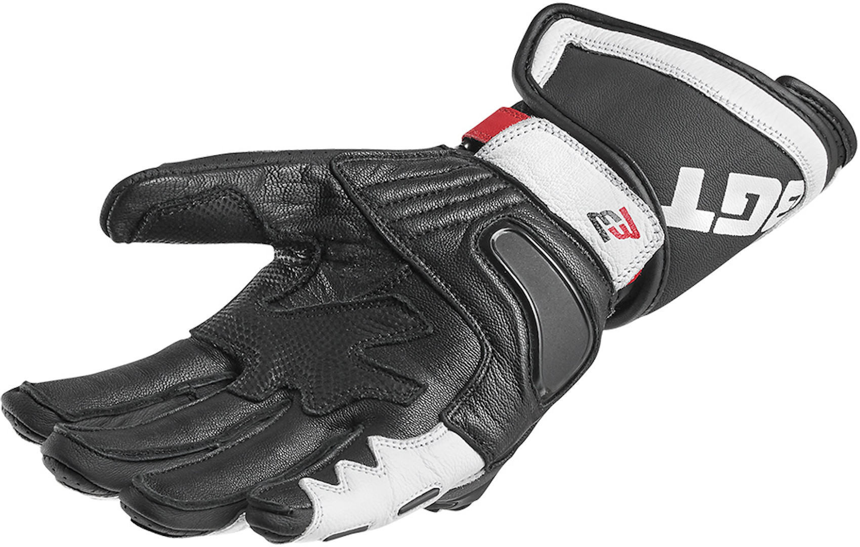 Bogotto Losail Motorcykelhandsker sort/hvid/rød M Figur 4