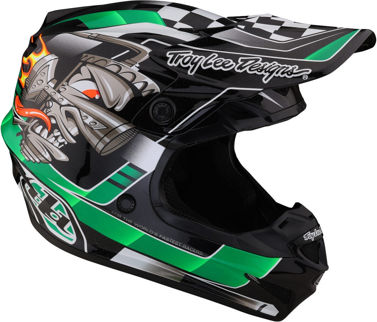 Troy Lee Designs SE4 Polyacrylite Carb MIPS Motocross hjelm sort/grøn/sølv L (58/59) Figur 2