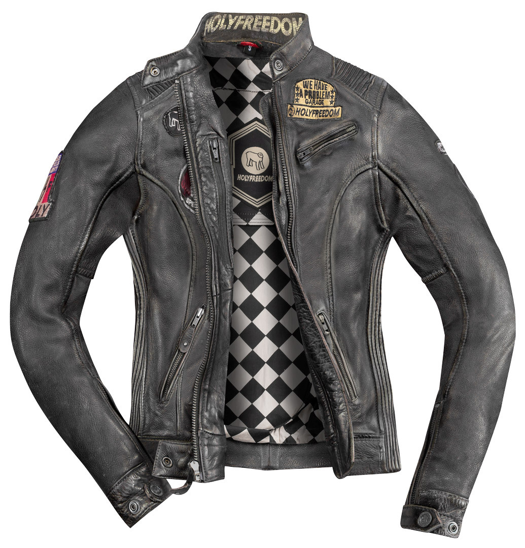 HolyFreedom Zero Damen Motorrad Lederjacke schwarz S Abbildung 2