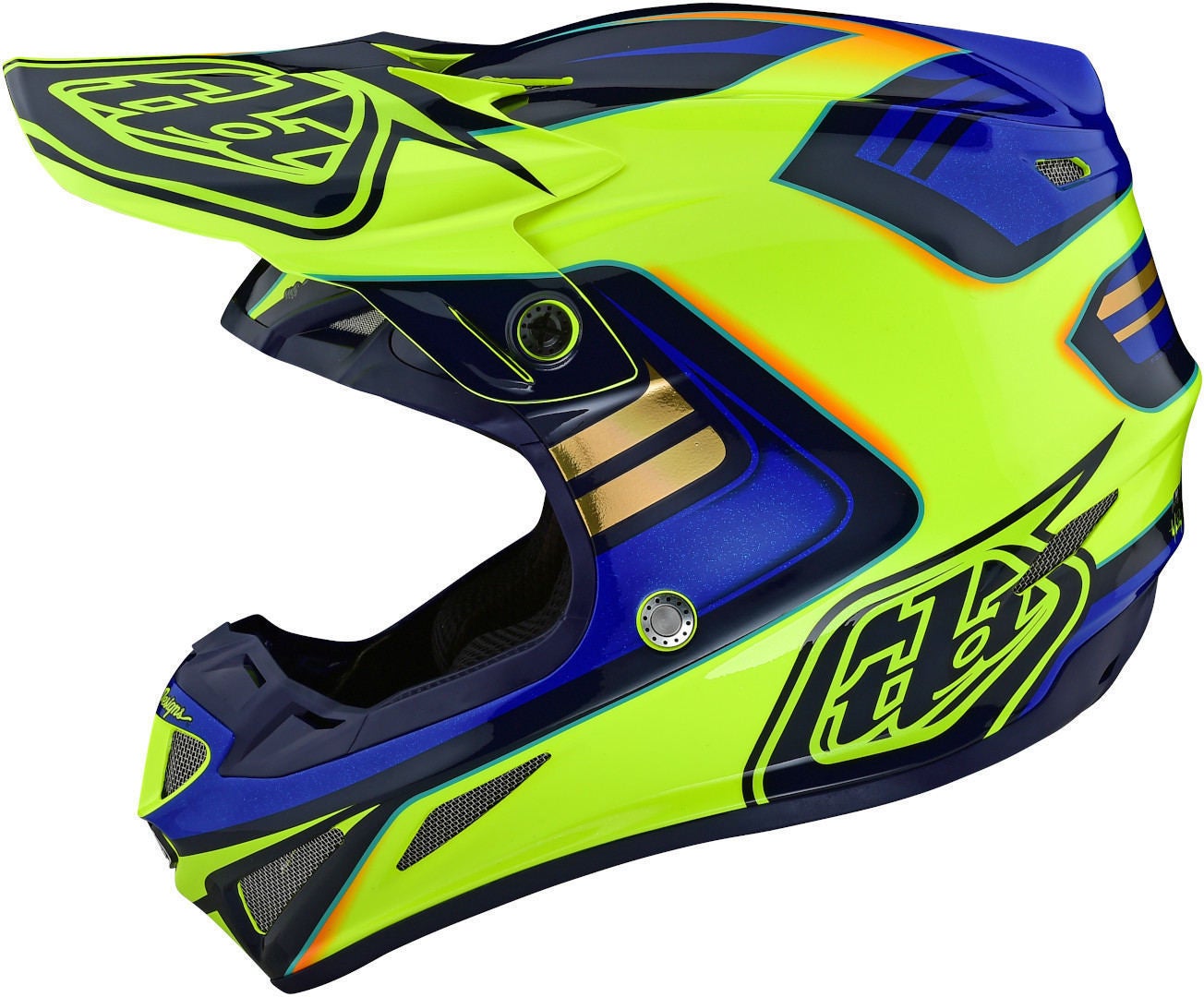 Troy Lee Designs SE4 Flash MIPS Casco Motocross giallo/blu L Figura 8