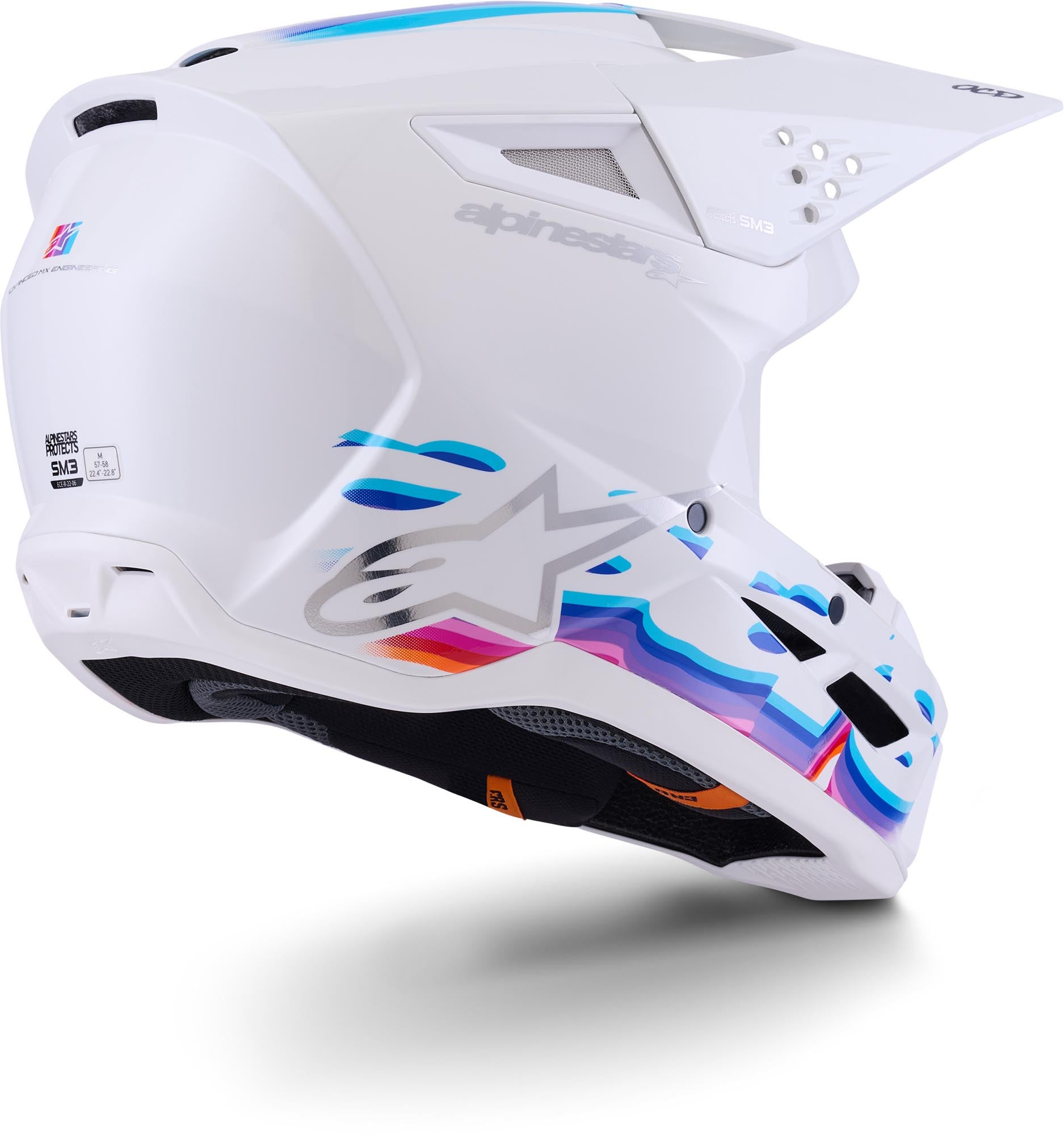 Alpinestars S-M3 Force Motocross Helm weiß/mehrfarbig L (59/60) Abbildung 7
