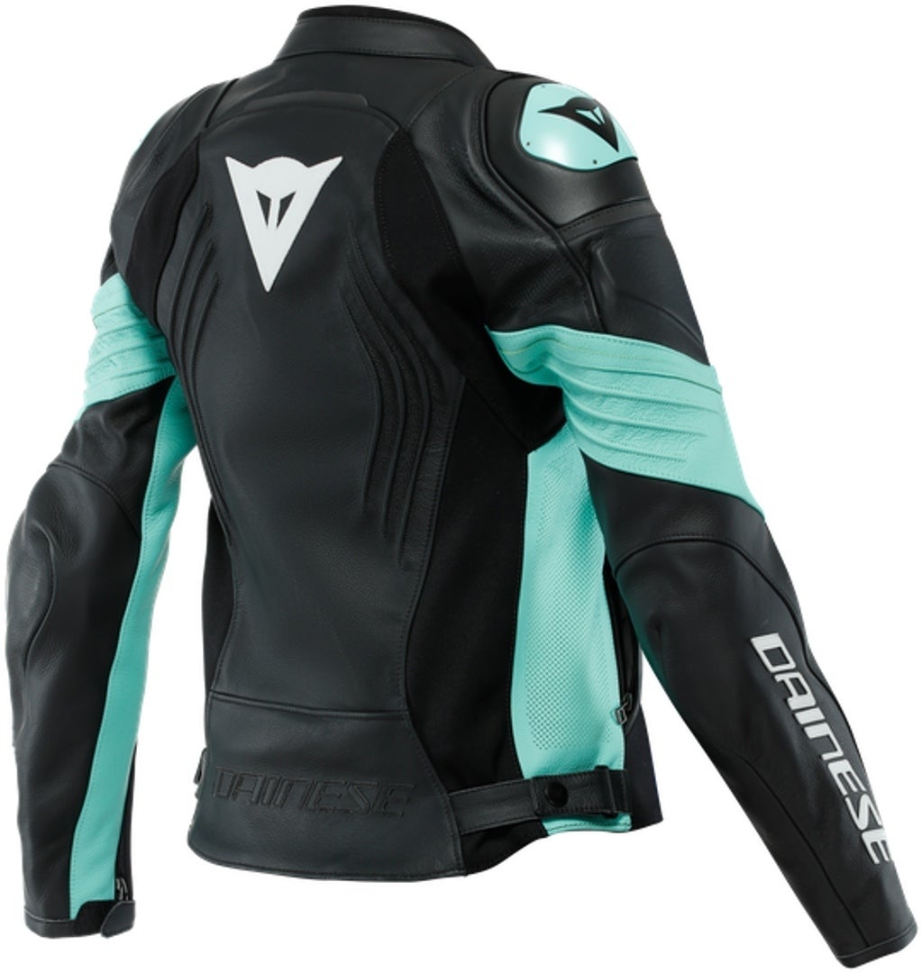 Dainese Racing 4 Perforeret Damer Motorcykel læderjakke Sort/turkis 42 Figur 9