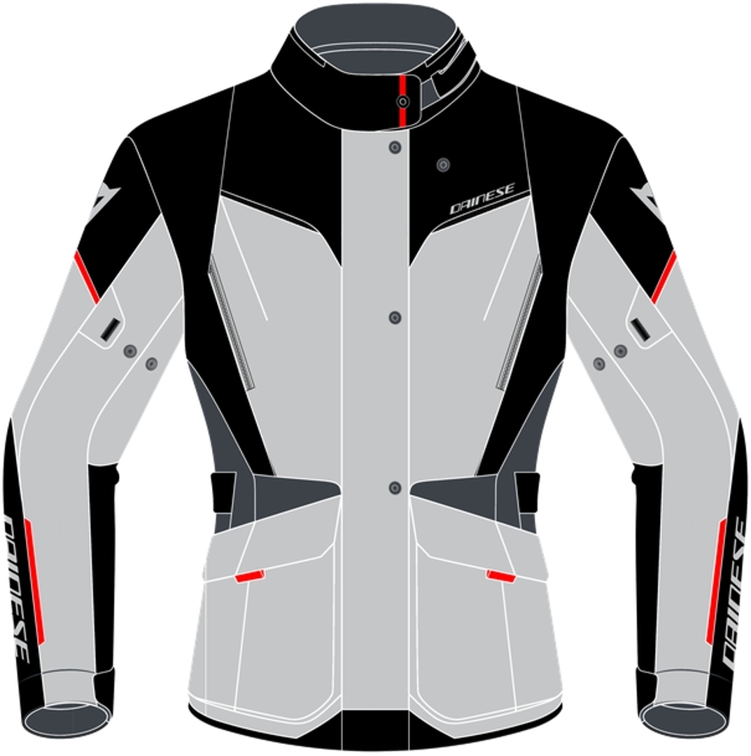 Dainese Tempest 3 D-Dry Damen Motorrad Textiljacke hellgrau/schwarz/rot 50 Abbildung 2
