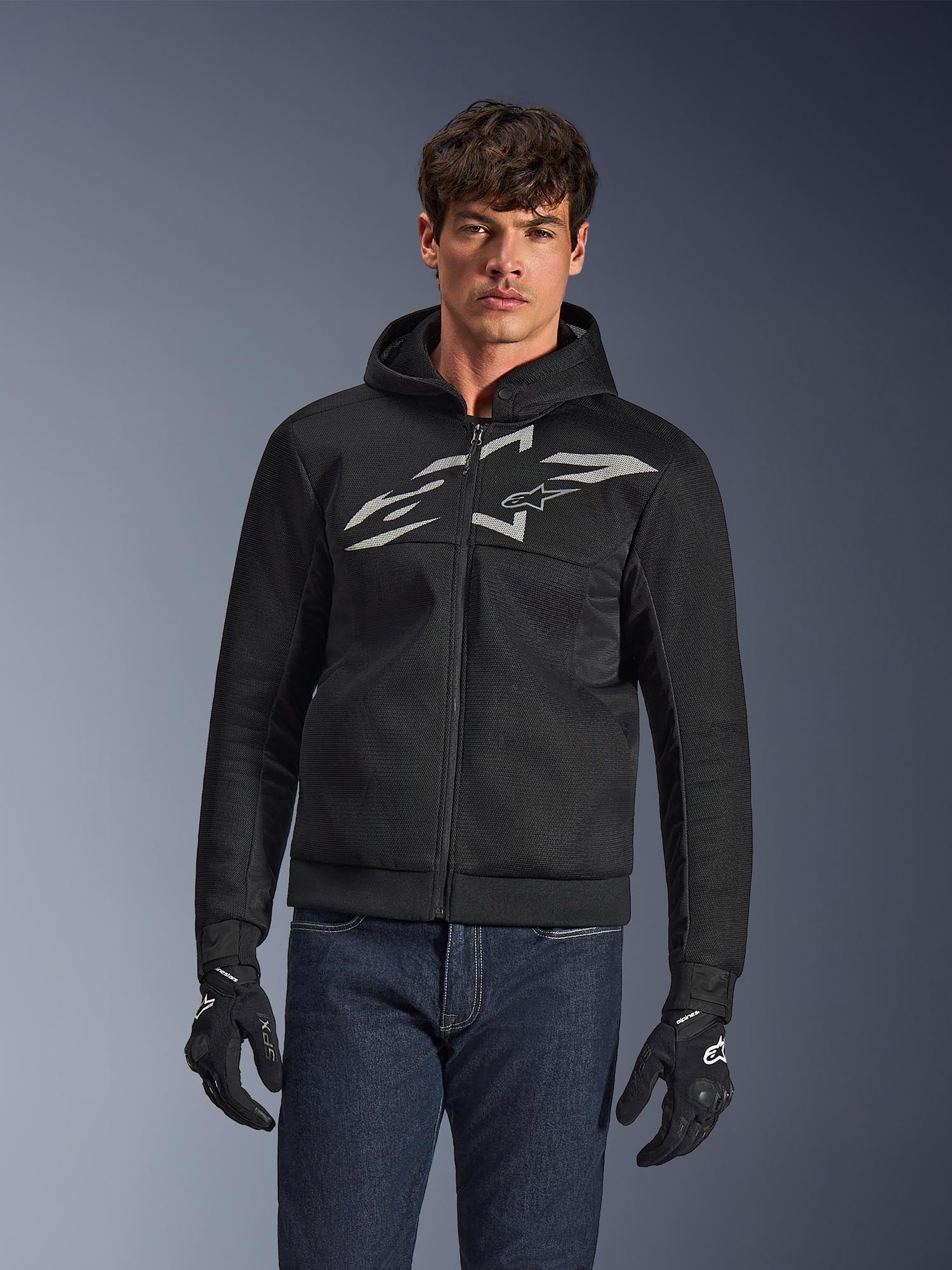 Alpinestars Chrome Superairflow Motorcycle Zip Hoodie black/grey/white 3XL Figure 3