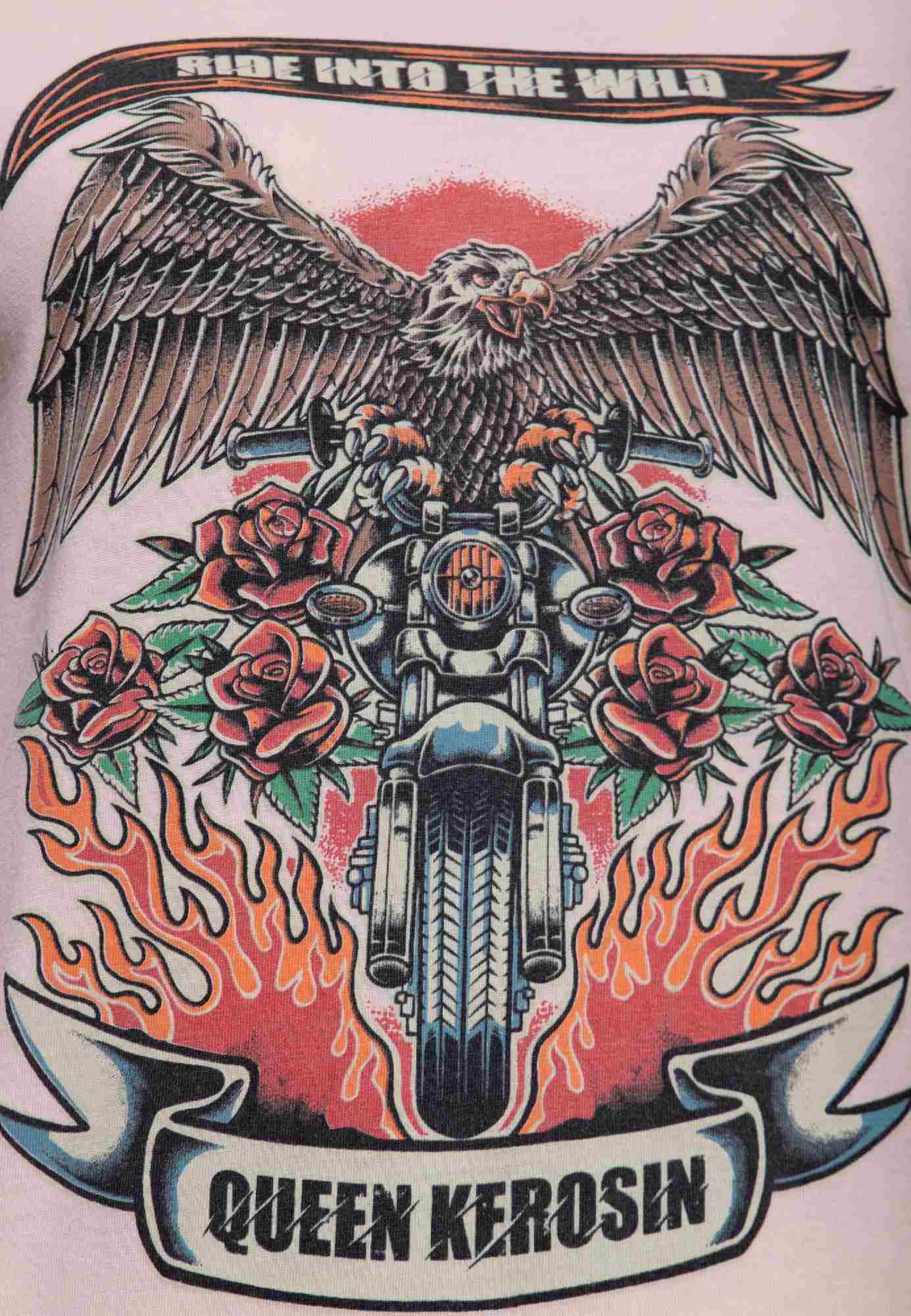 Queen Kerosin Ride Into The Wild Dame T-shirt grå XL Figur 4