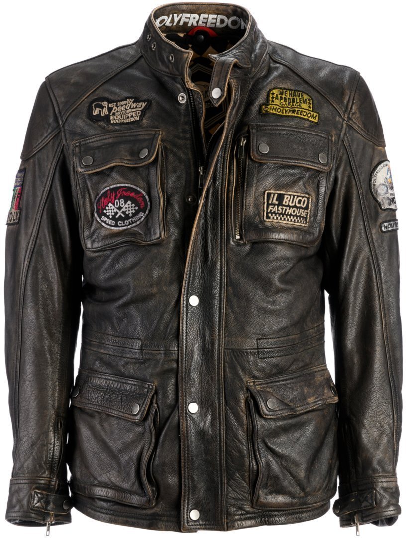 HolyFreedom Quattro Motorcycle Leather Jacket black M Figure 1