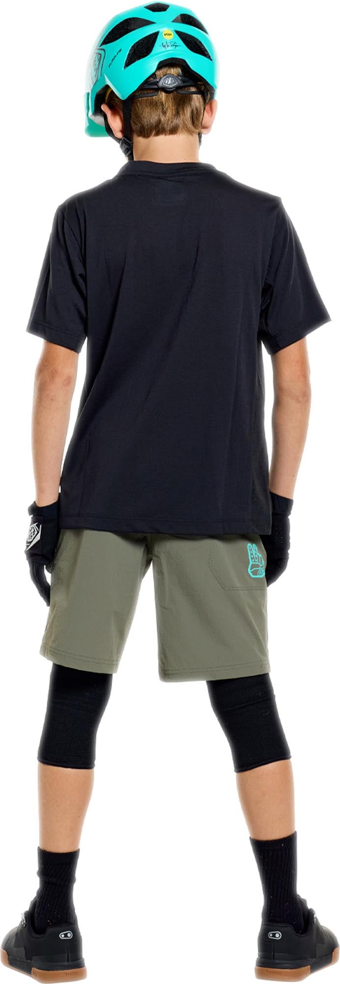 Side view of Troy Lee Designs Skyline Ride Signature Youth Short Sleeve Bicycle Jersey