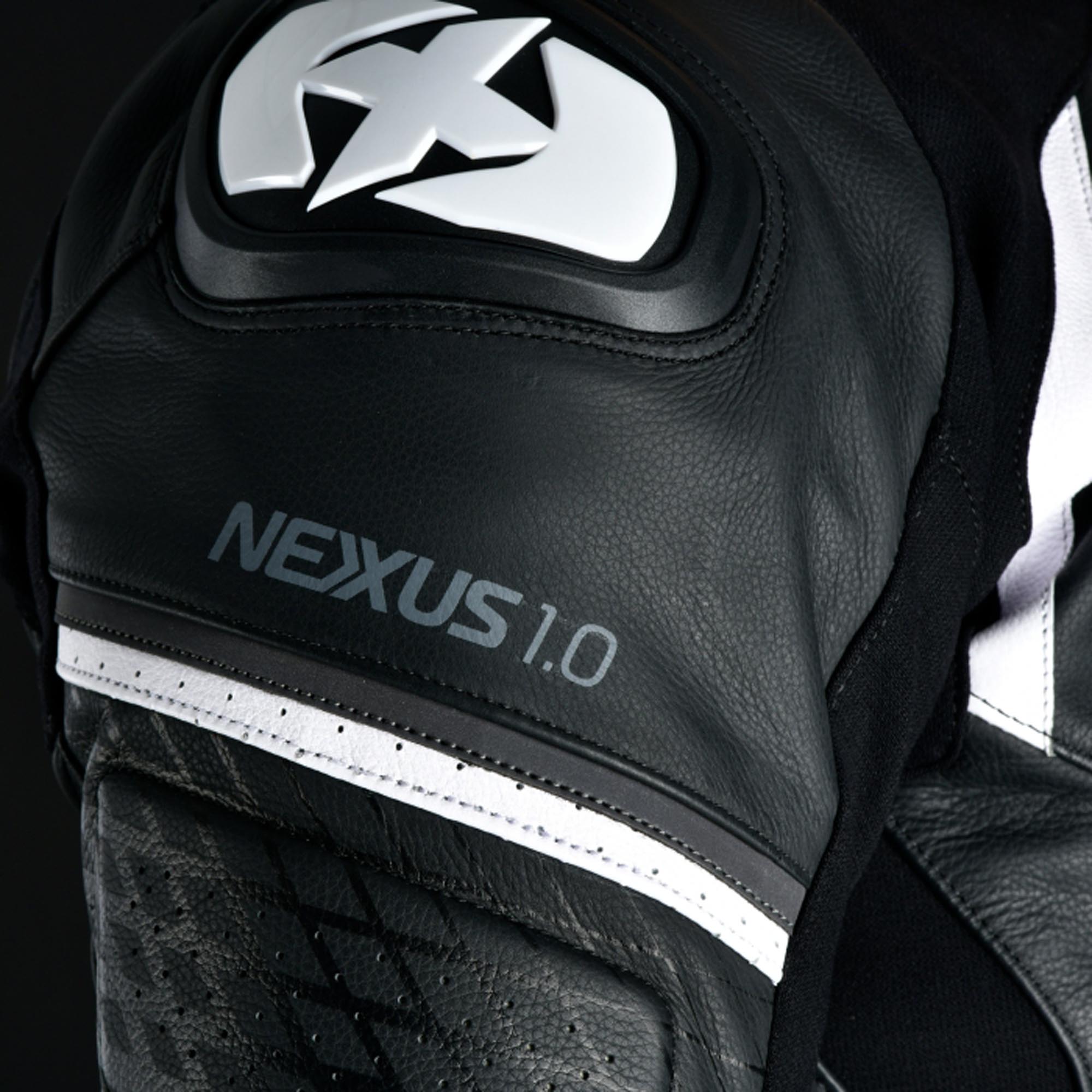 Oxford Nexus 1.0 Кожено яке за мотоциклет Черно/бяло 58 Фигура 5