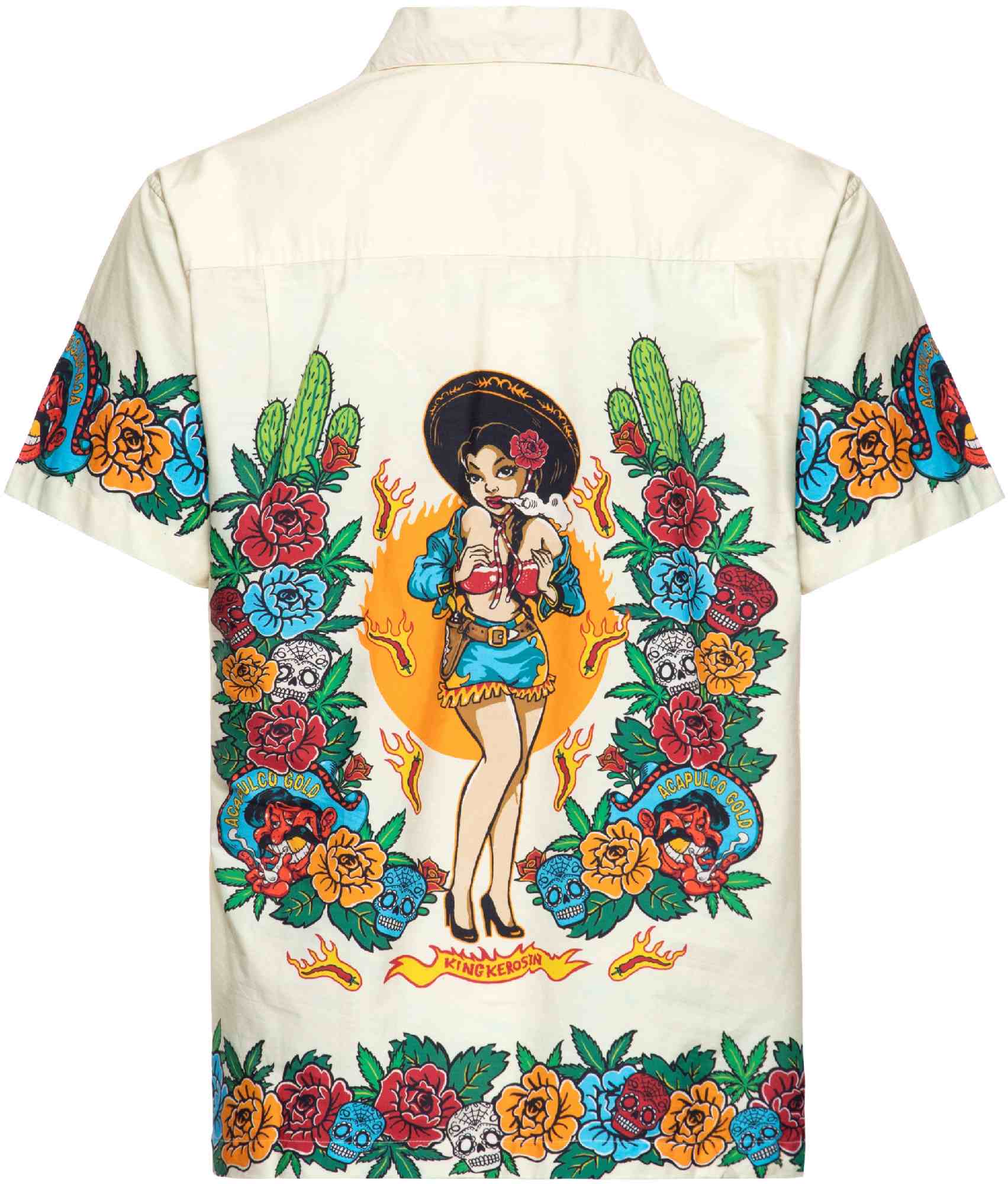 King Kerosin Acapulco Gold Camicia a maniche corte Bianco M Figura 2