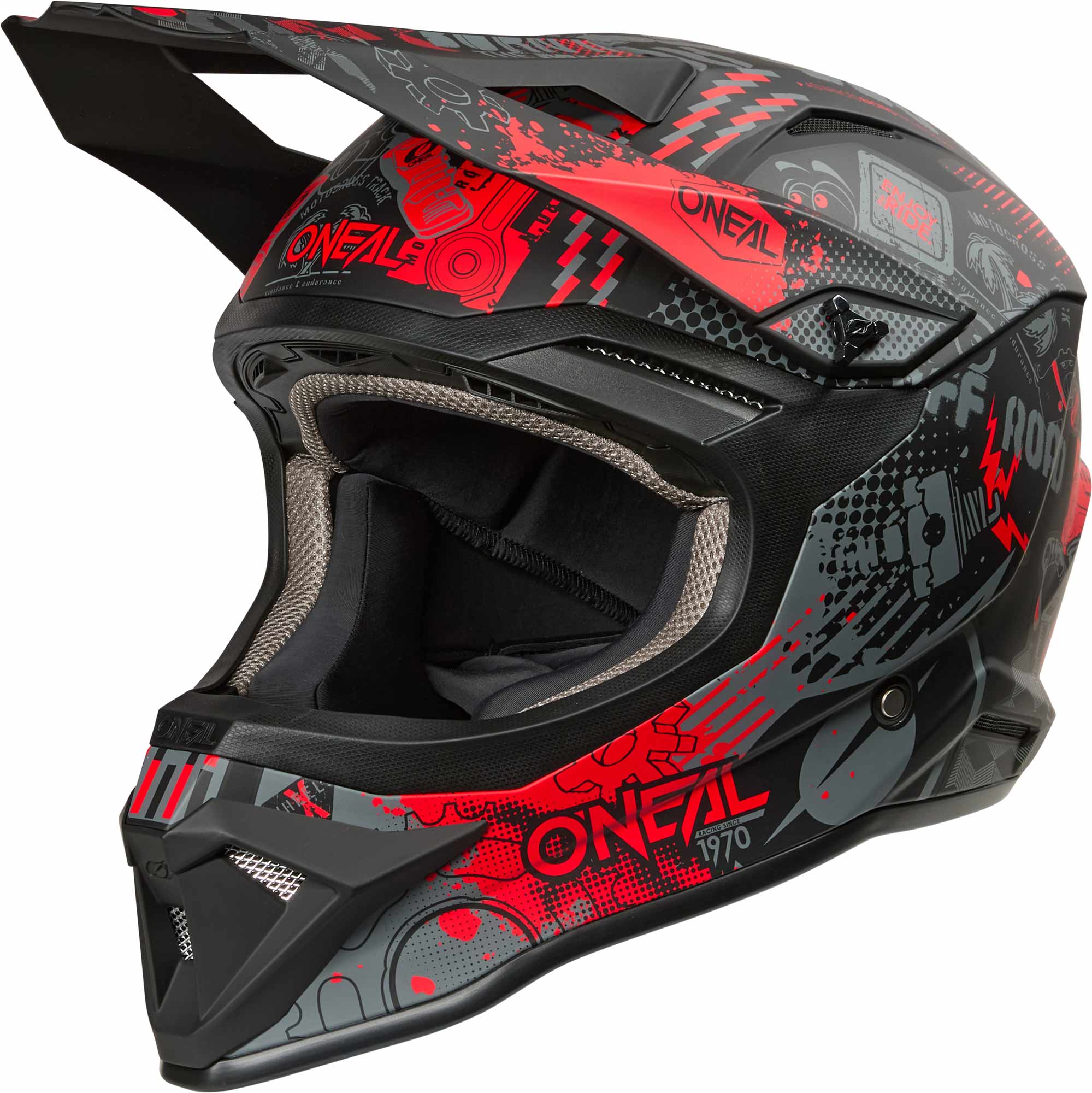 Oneal 1SRS VIBRANT Motocross hjälm svart/röd XS (53/54) Figur 1