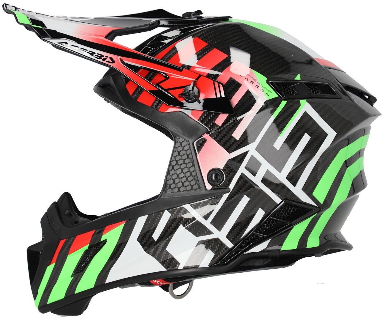 Acerbis Steel Carbon Casco da motocross nero/verde/rosso M (57/58) Figura 3