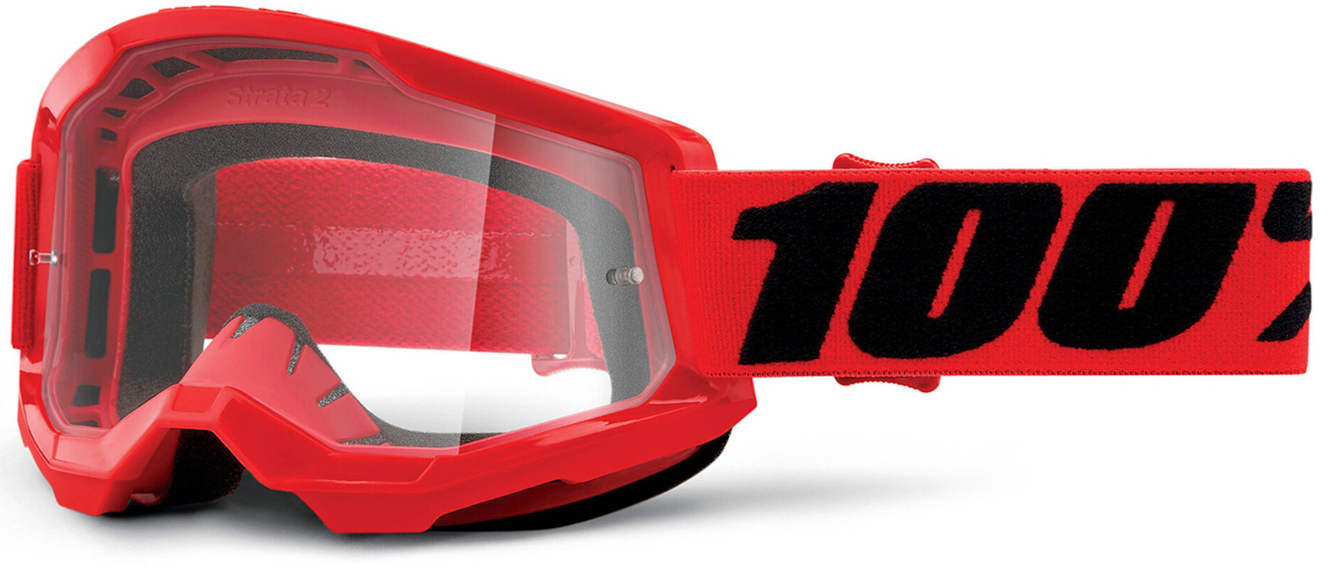100% Strata 2 Clear Ochelari de motocross Roșu/Negru Figura 1