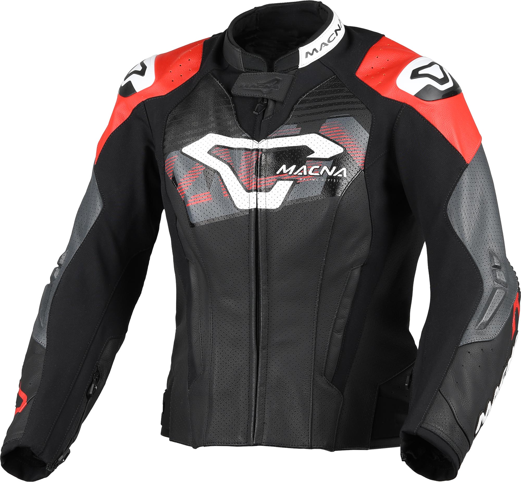 Macna Blitz Ladies Motorcycle Leather Jacket black/red 42 Figure 1