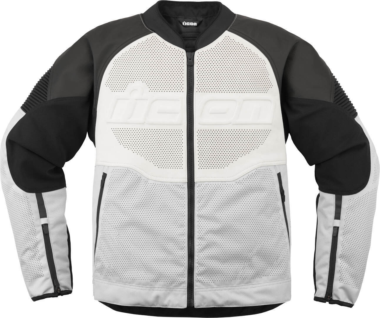 Icon Overlord3 perforated Motorcycle Leather / Textile Jacket white/black 3XL Figure 1