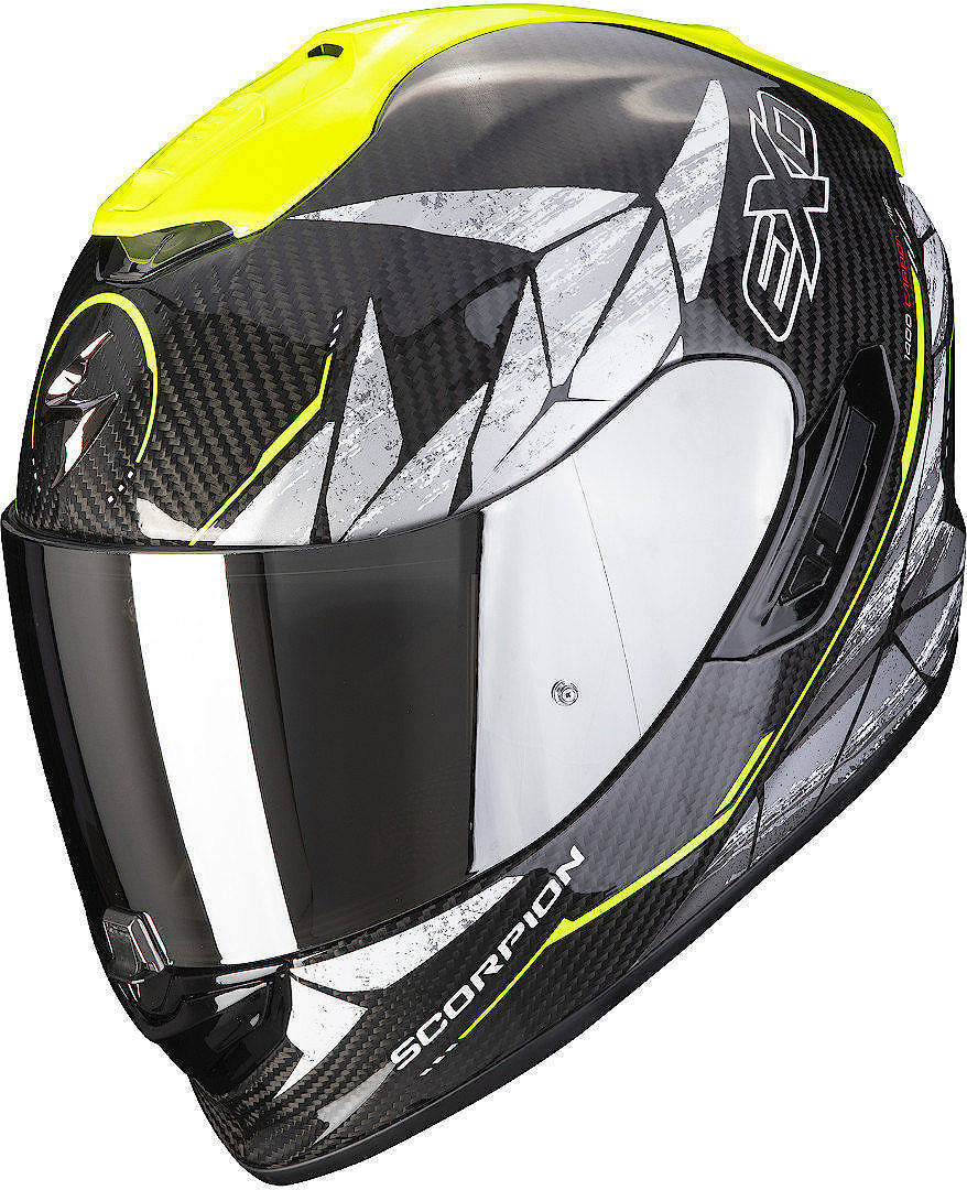 Scorpion EXO-1400 Evo Air Aranea Carbon hjelm sort/gul M (57/58) Figur 1