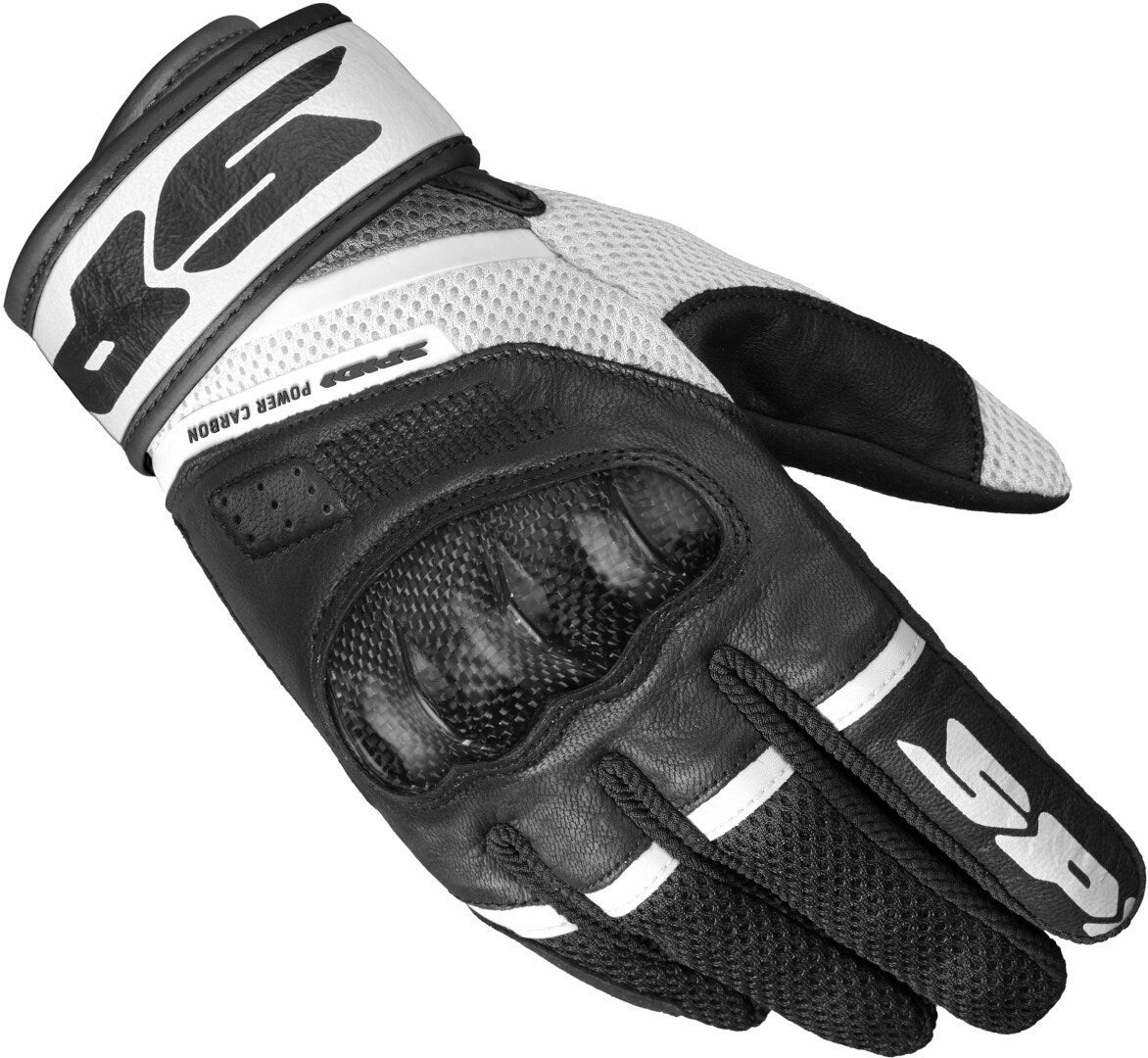 Spidi Power Carbon Motorcycle Gloves black/white L Figure 1