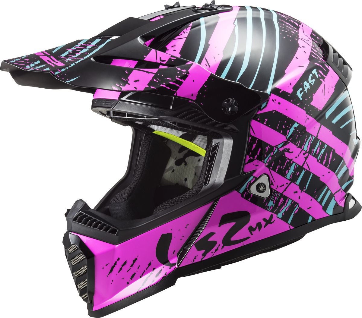 LS2 MX437 Fast Evo Verve Casco Motocross nero/rosa L (59/60) Figura 1