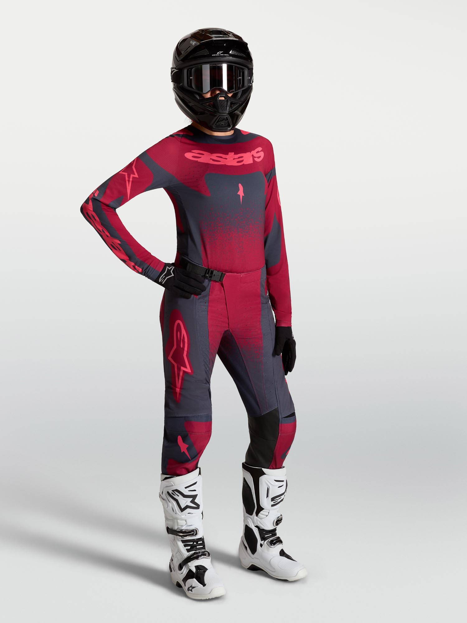 Alpinestars Stella Techstar Swan Damernes Motocrosstrøje rød/sort/grå S Figur 6