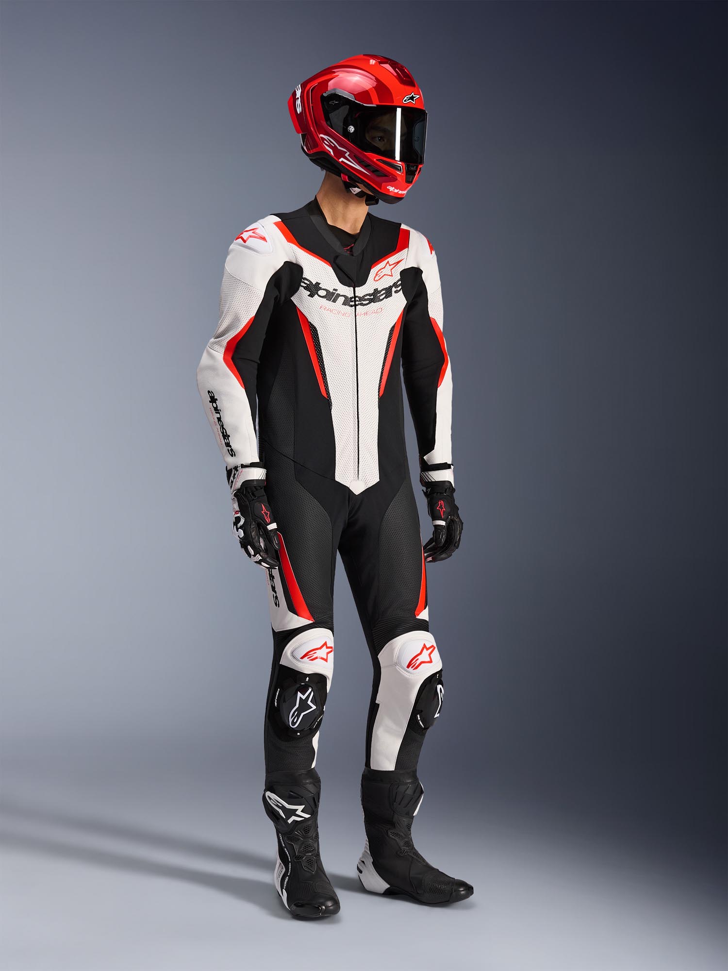 Alpinestars GP Force V2 Eendelig Motorfietsleren pak wit/zwart/rood 58 Figuur 11