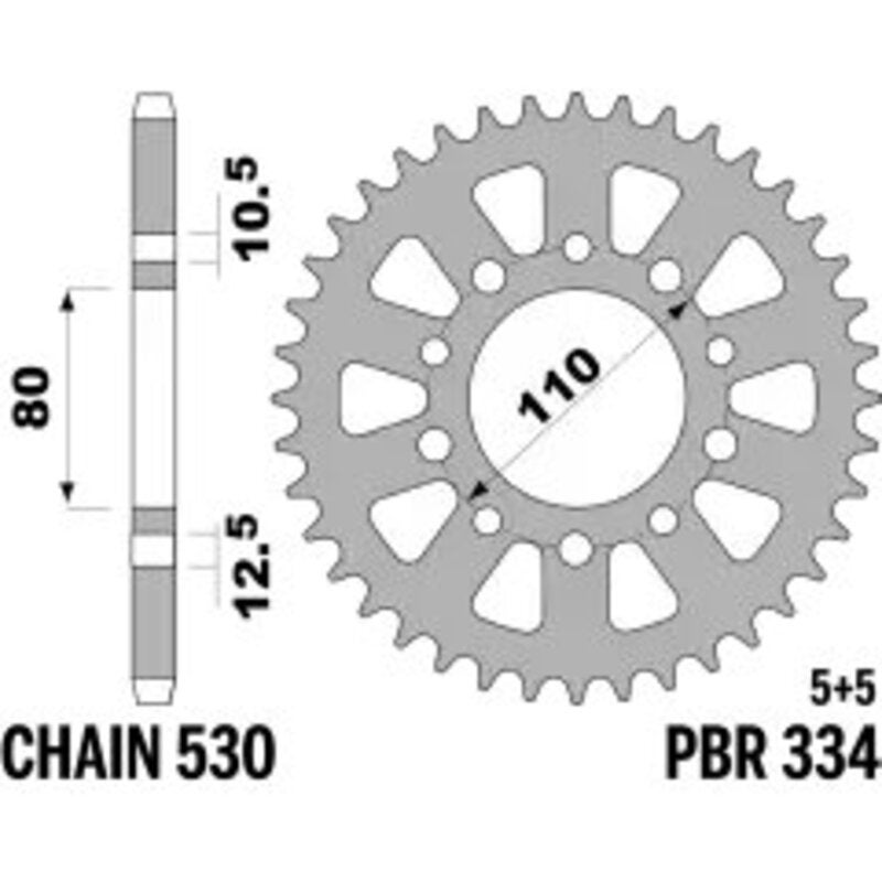 PBR Rear Sprocket Steel Standard - 530 Figure 1