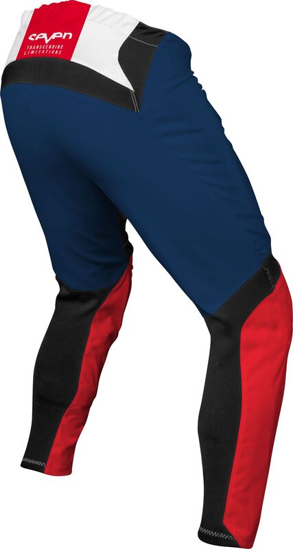 Side view of SEVEN MX SEVEN Vox Aperture Pants - Red/Navy