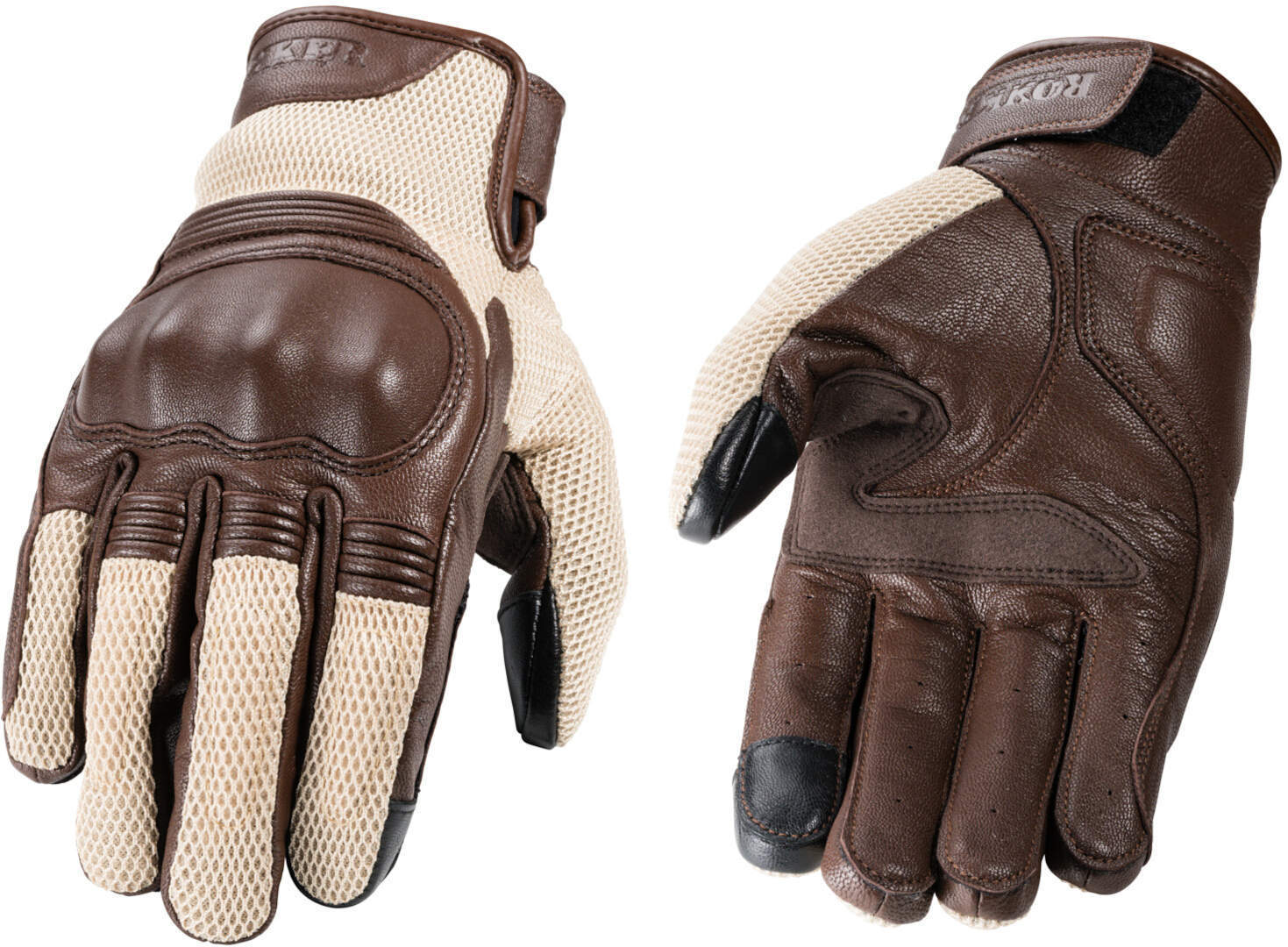 Rokker Austin Mesh Motorsykkelhansker Beige L Figur 1