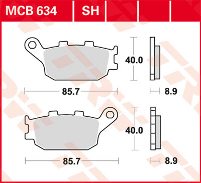 TRW Lucas Bremsbelag MCB634 Figur 1