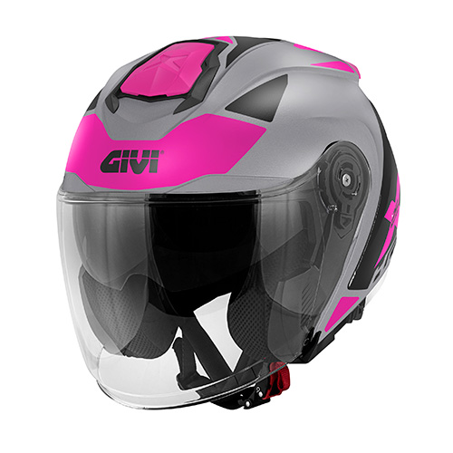 GIVI X.25 Target Jethjelm Titanium mat/pink M Figur 1