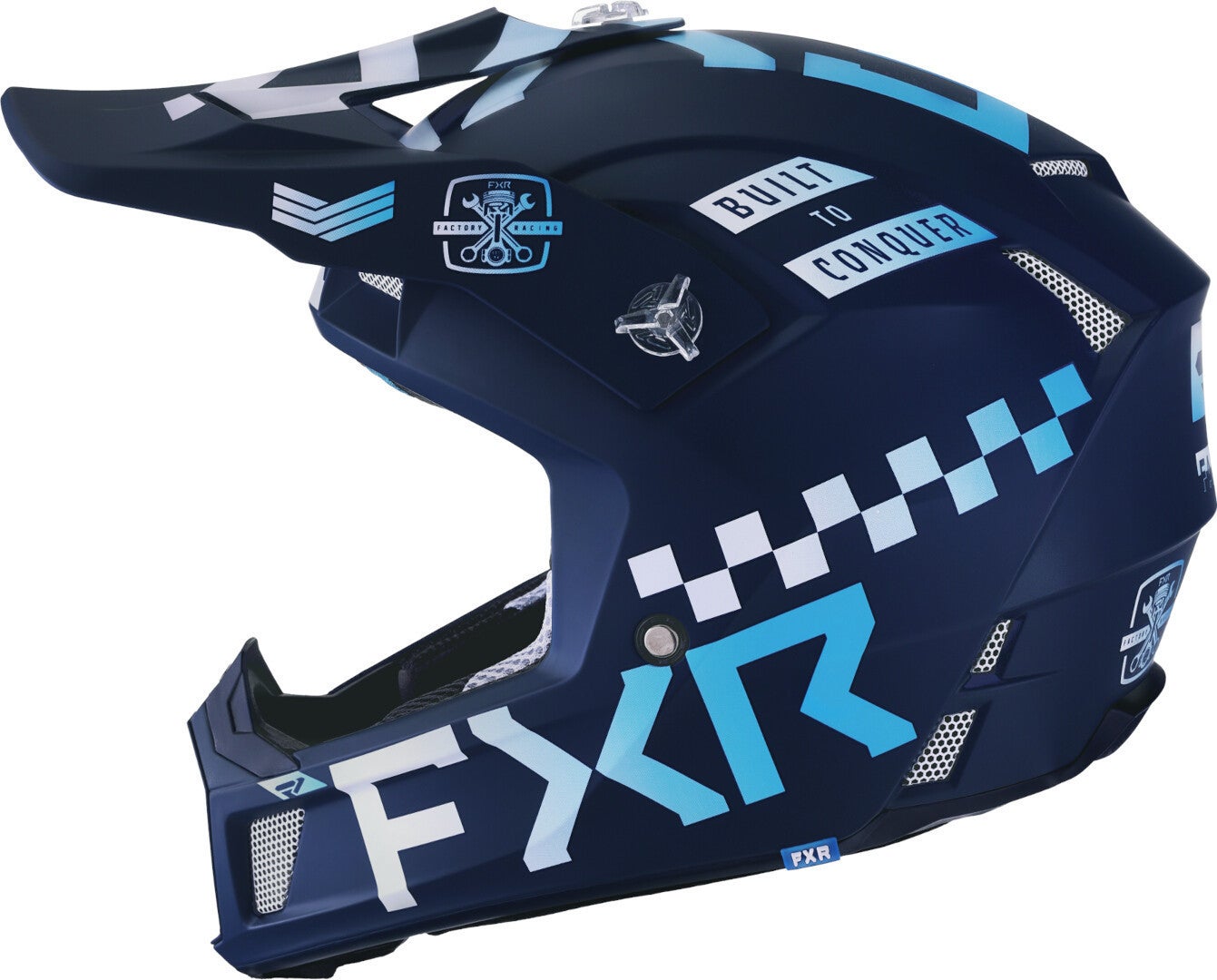 FXR Clutch Gladiator 2024 Motocross Helmet blue/white/blue L (59/60) Figure 4