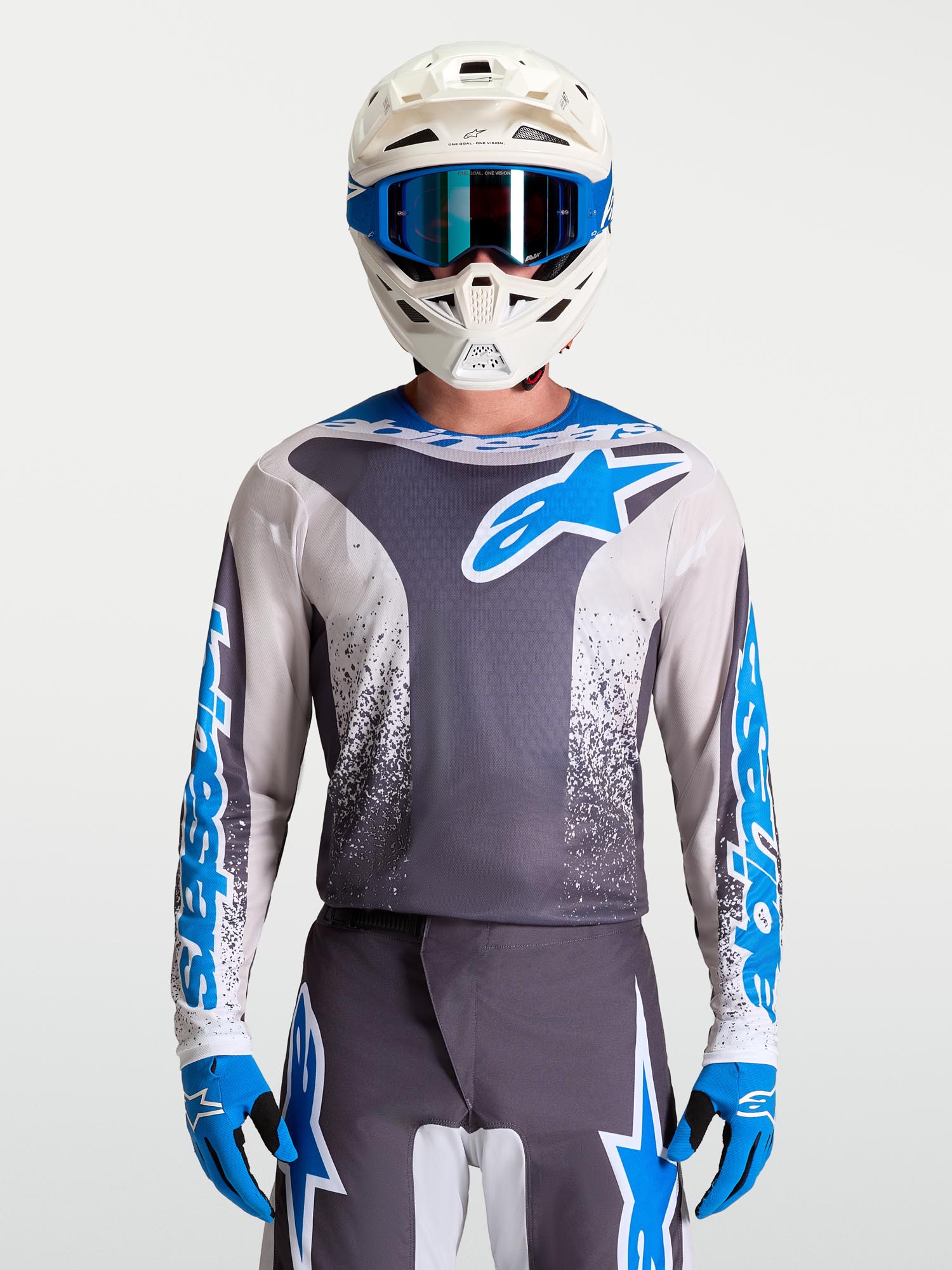 Alpinestars Fluid Drag Motokrosový dres Černá/šedá/modrá M Obrázek 6