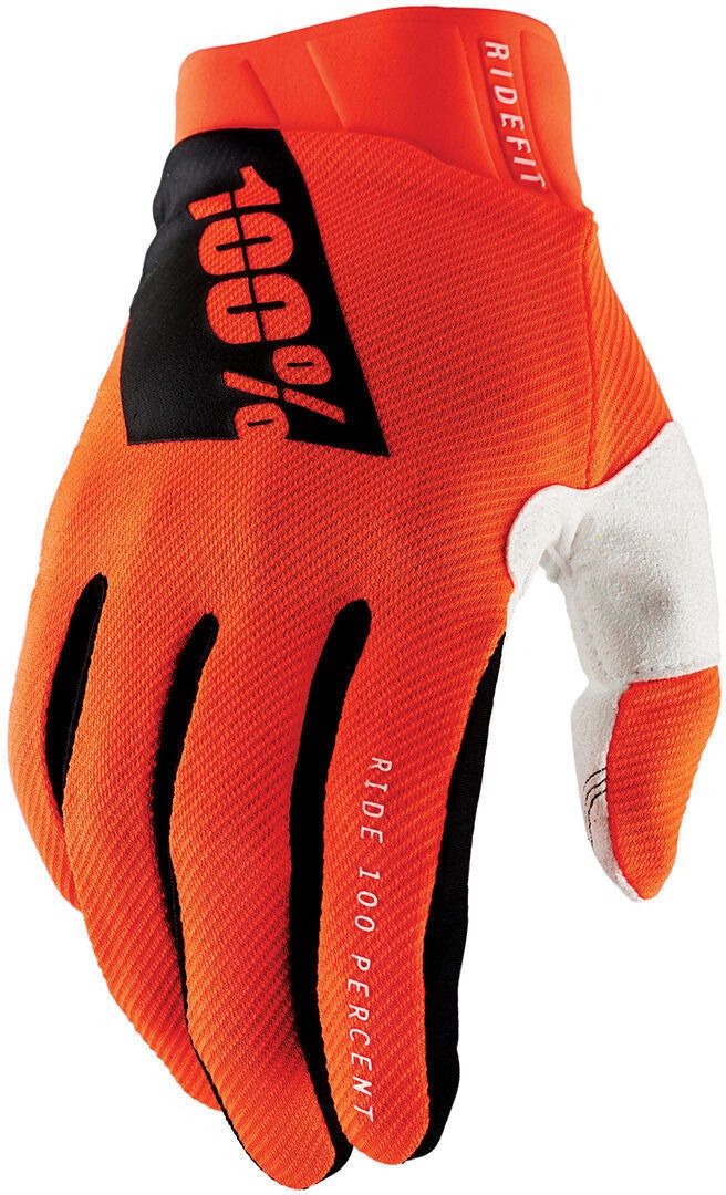 100% Ridefit Luvas de bicicleta Laranja/Branco 2XL Figura 1