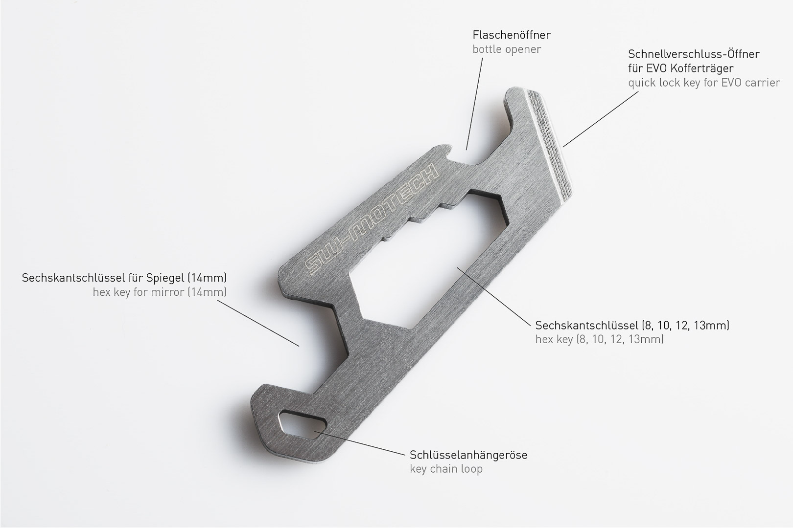 Brelocul SW-Motech Multitool - Oțel inoxidabil. Cu logo. Figura 2