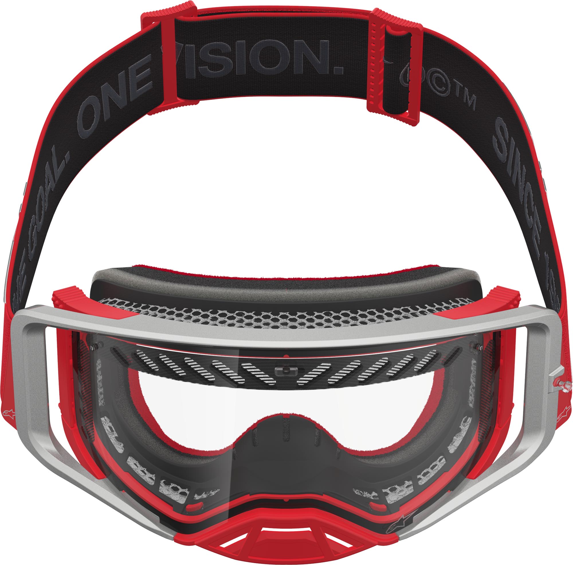 Alpinestars Supertech Dura Air Fluid Occhiali da motocross rosso/argento Figura 8