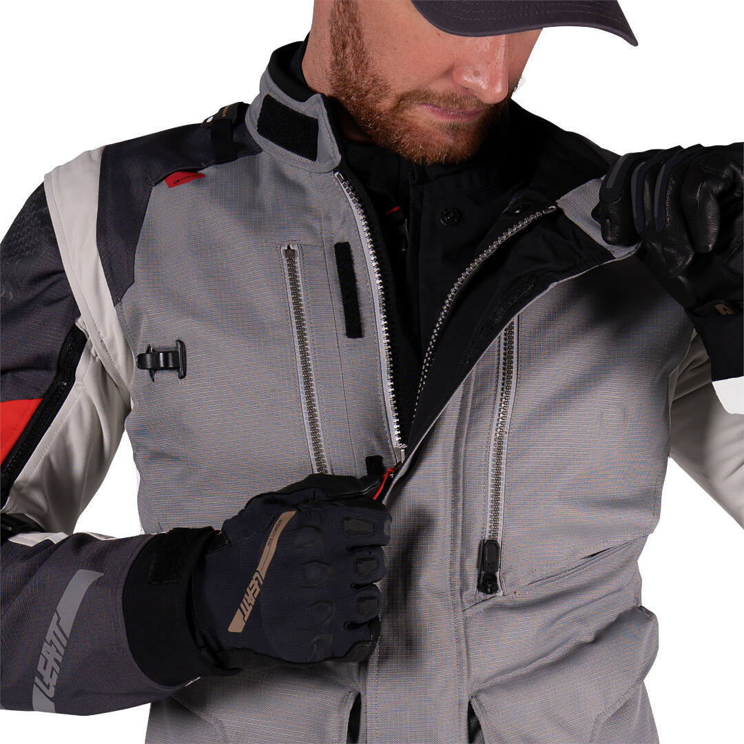 Leatt ADV Multitour 5.5 waterproof Motorcycle Textile Jacket grey/red 3XL Figure 8