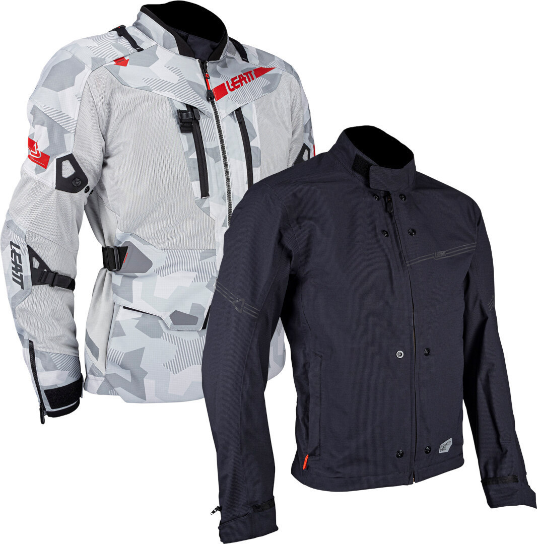 Leatt ADV FlowTour 7.5 waterproof Motorcycle Textile Jacket light grey/black/red XXL Figure 2